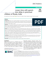 Association of Screen Time With Parent - Reported Cognitive Delay in Preschool Children of Kerala, India
