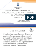 Filosofía de La Empresa, (Valores), Objetivos Y Políticas de La Empresa