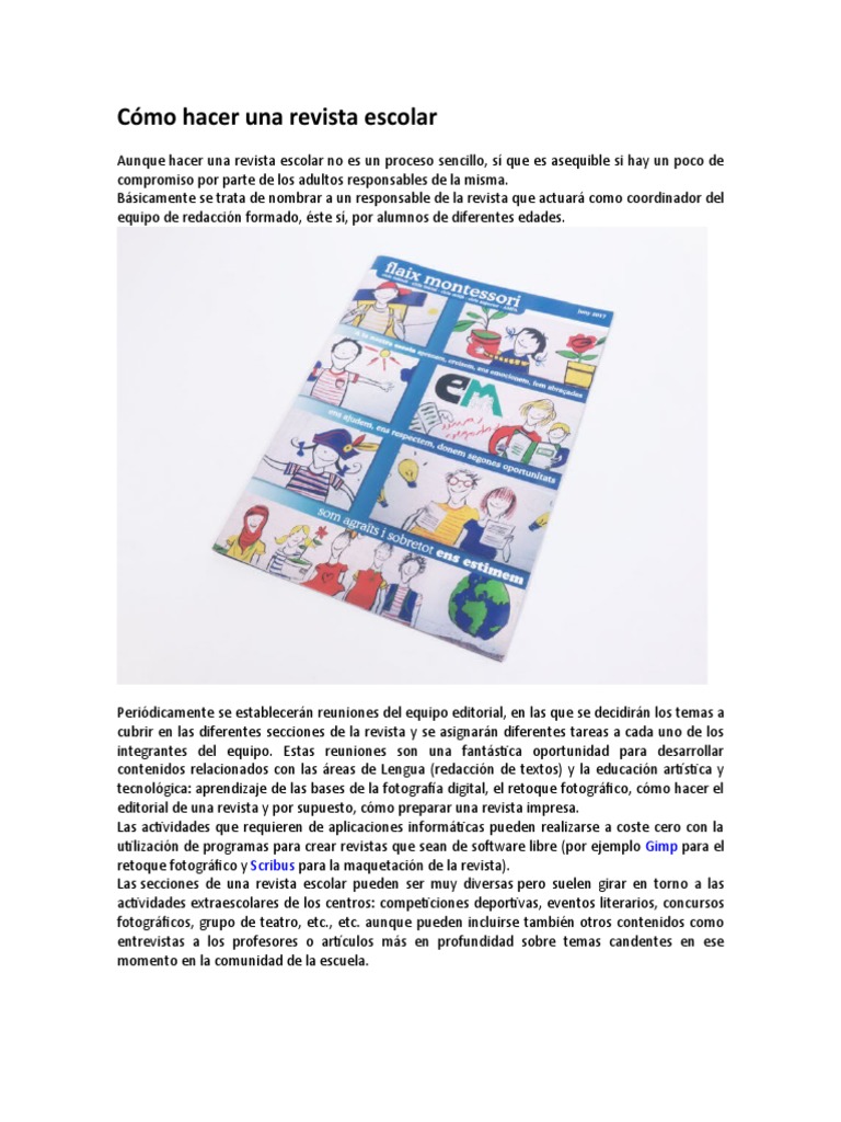 C mo hacer una revista escolar pdf revistas publicaci n