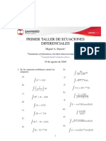 Primer Taller de Ecuaciones Diferenciales: Miguel A. Orjuela