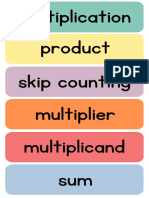 Multiplication Product Skip Counting Multiplier Multiplicand Sum