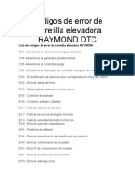 Códigos de Error de Carretilla Elevadora RAYMOND DTC