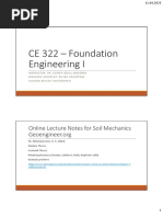 CE 322 - Foundation Engineering I: Online Lecture Notes For Soil Mechanics