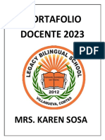 Portafolio DOCENTE 2023: Mrs. Karen Sosa