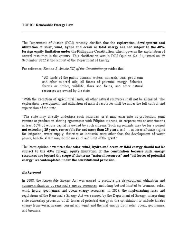 Renewable Energy Law Pdf