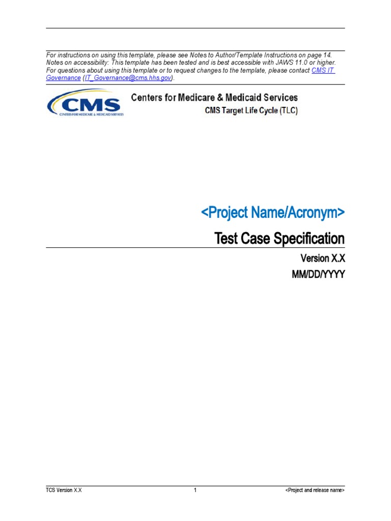 Test Case Specification Template | PDF | Specification (Technical ...