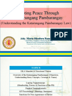 Promoting Peace Through The Katarungang Pambarangay