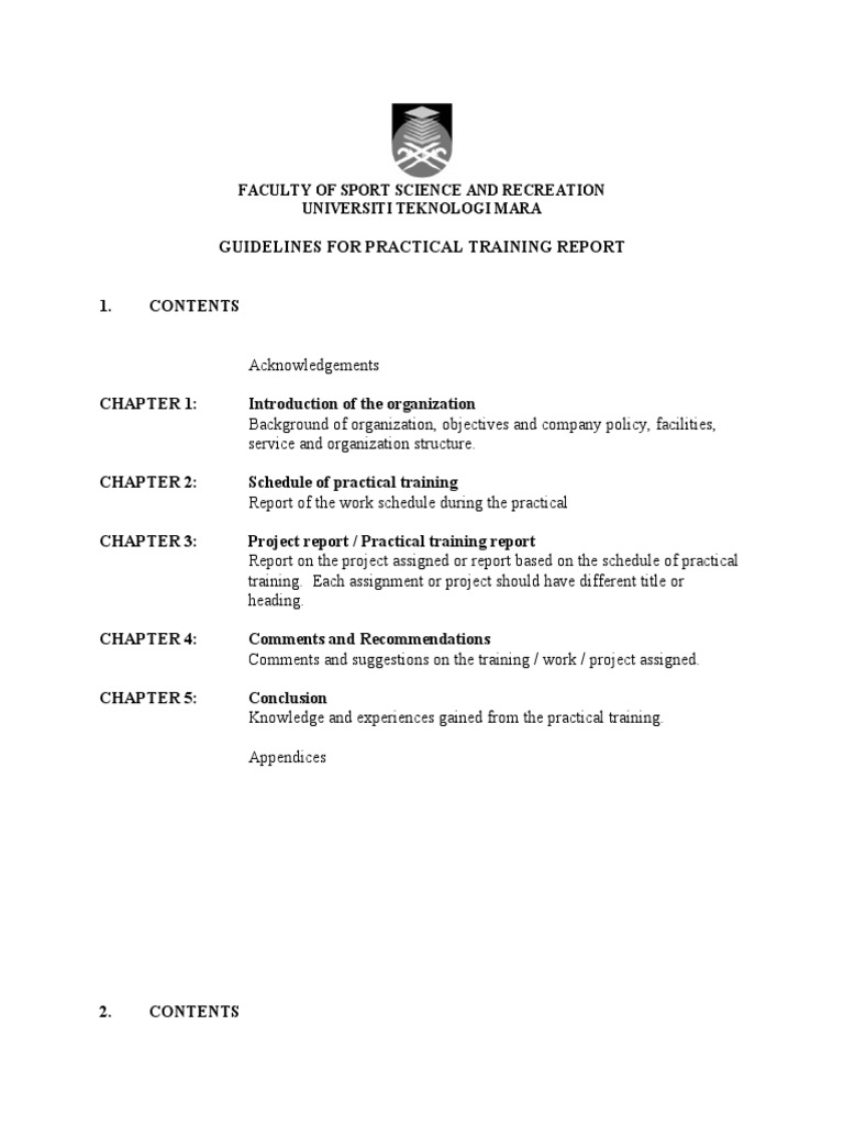 Template For Practical Training Report Maizan | PDF | Technology ...