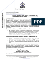 Carta de La Procuradora Regional de Instrucción, Margarita de La Hoz, Al Mintransporte, William Camargo