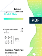 Simplifies Rational Algebraic Expression: Grade 8 Math