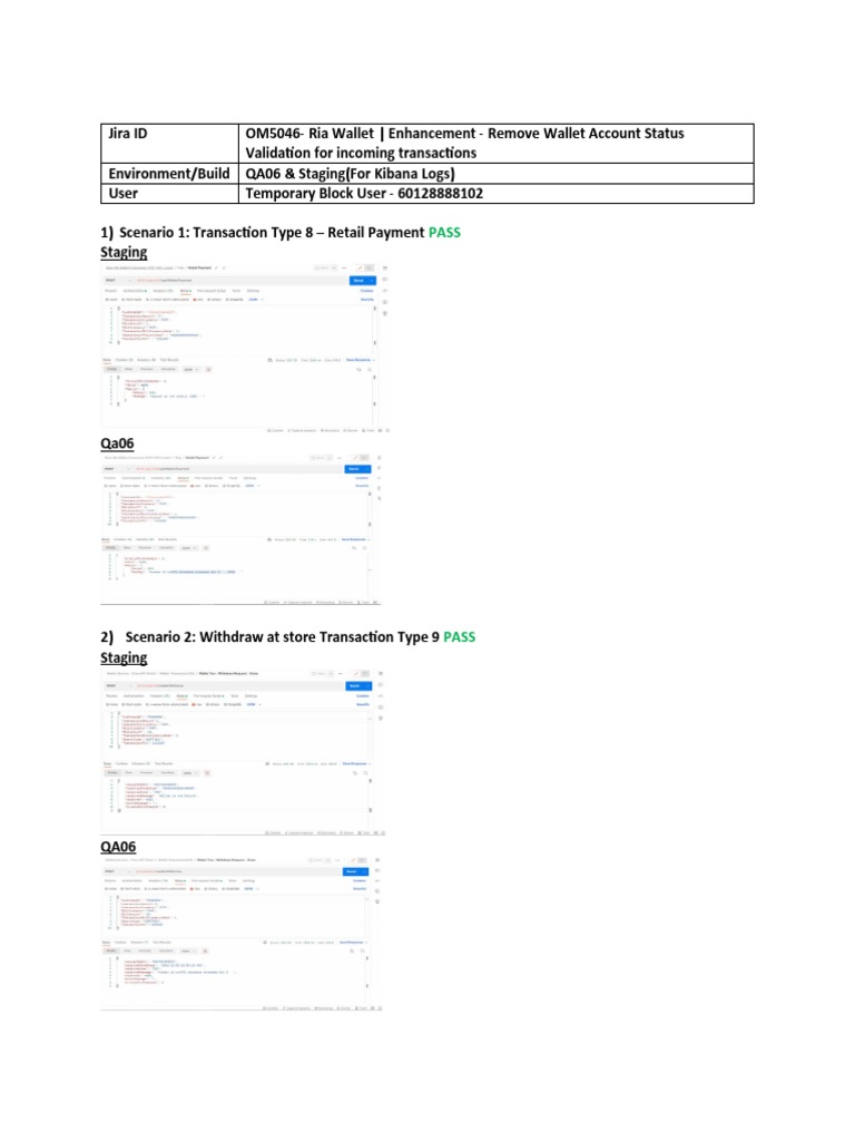 Ria Wallet Transaction Scenarios Summary | PDF | Finance & Money Management