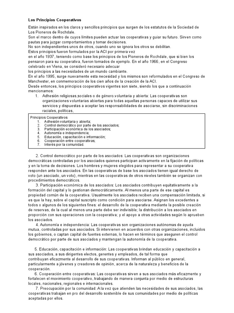 Valores Del Cooperativismo | PDF | Cooperativa | Democracia