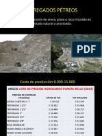 Precios agregados pétreos planta Bello 2012