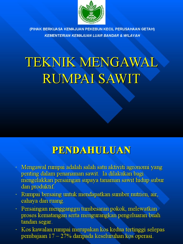 Teknik Mengawal Rumpai Sawit | PDF