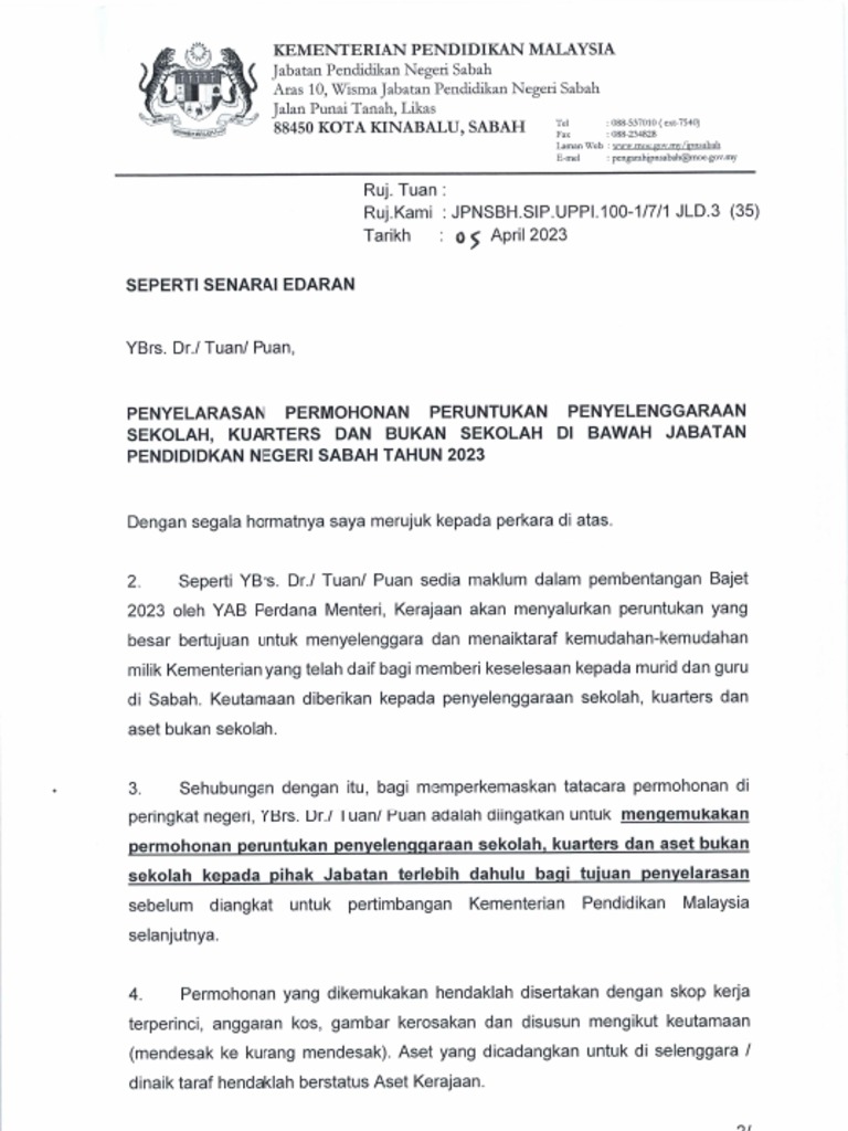 surat-pemakluman-tatacara-permohonan-peruntukan-pdf