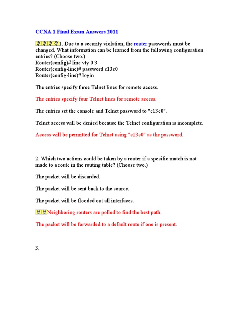 Ccna 1 Final Exam Online