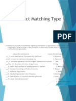 Perfect Matching Type: Column A Statements Correspond to Column B Contributors