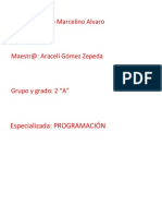 Alumno: Ábrego Marcelino Alvaro: Especializada: PROGRAMACIÓN