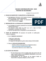 COMUNICADO 2023. Confirmación