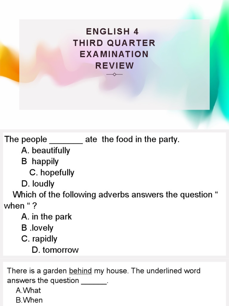 English 3RD Quarter Test Review | PDF | Earth