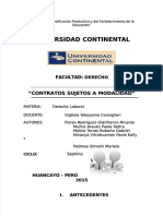 Universidad Universidad Continent Continental AL: "Contratos Sujetos A Modalidad" "Contratos Sujetos A Modalidad"