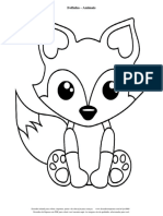 Desenhos de Raposas em PDF para Colorir Fofinha