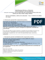Guía de actividades y rúbrica de evaluación - Unidad 1 y 2 - Fase 5 - Informe de salidas de campo