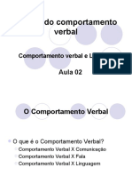 Estudo Do Comportamento Verbal: Aula 02