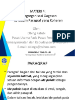 Materi 04 - Mengorganisasi Gagasan Ke Dalam Paragraf Yang Koheren