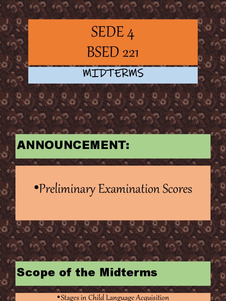 Stages in Child Language Acquisition | PDF