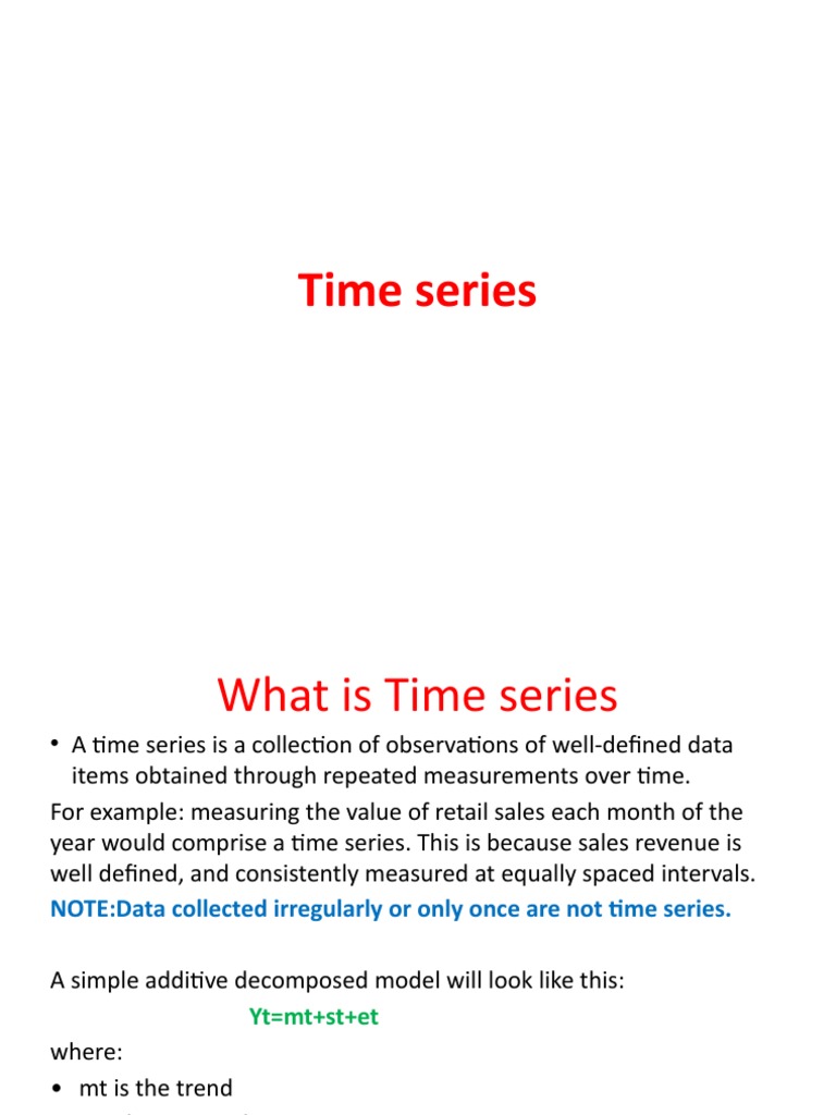 Time Series PDF Time Series Matrix (Mathematics)
