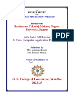G. S. College of Commerce, Wardha 2022-23: Rashtrasant Tukadoji Maharaj Nagpur University, Nagpur