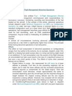 Fuel - In-Flight Management Abnormal Operations Description