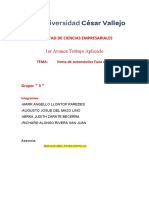 1er Avance Trabajo Aplicado: Fucultad de Ciencias Empresariales