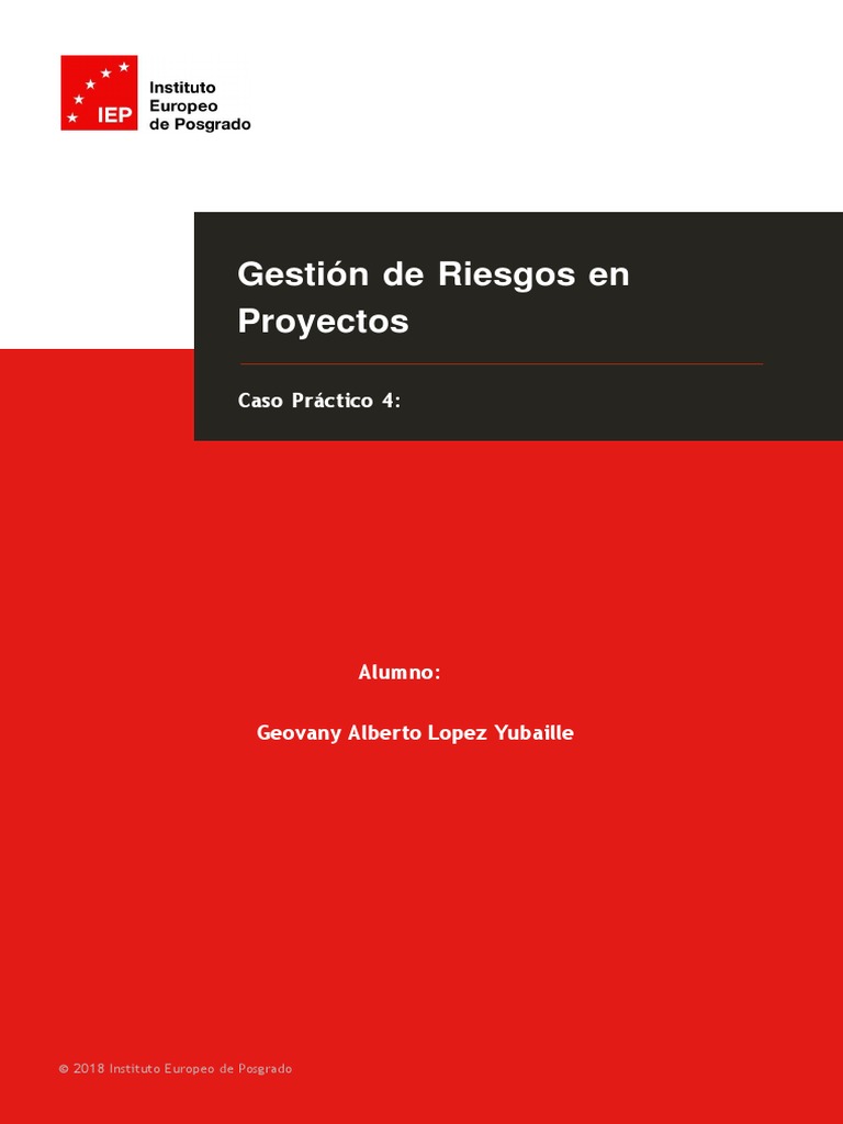 Gestión de Riesgos en Proyectos: Análisis Práctico | PDF | Probabilidad ...