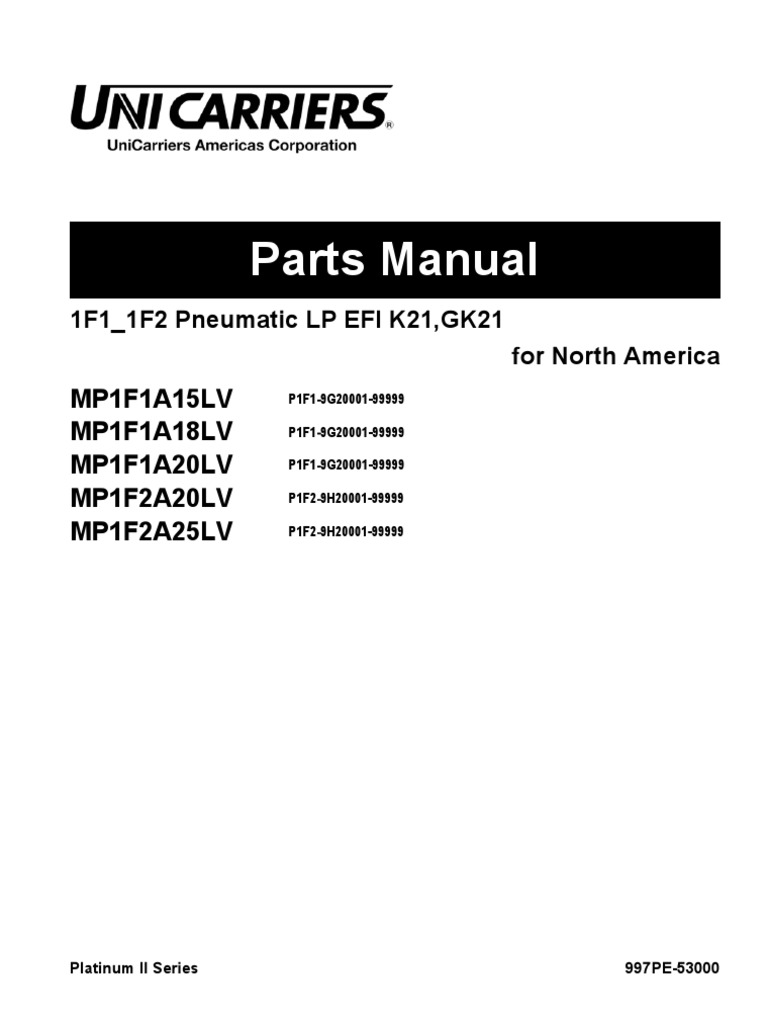 Nissan 997pe 53000 1f1 1f2 pneumatic lp efi k21 gk21 for north