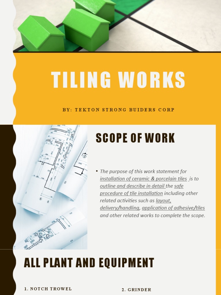 Tile Installation Work Procedure Guide | PDF | Personal Protective ...