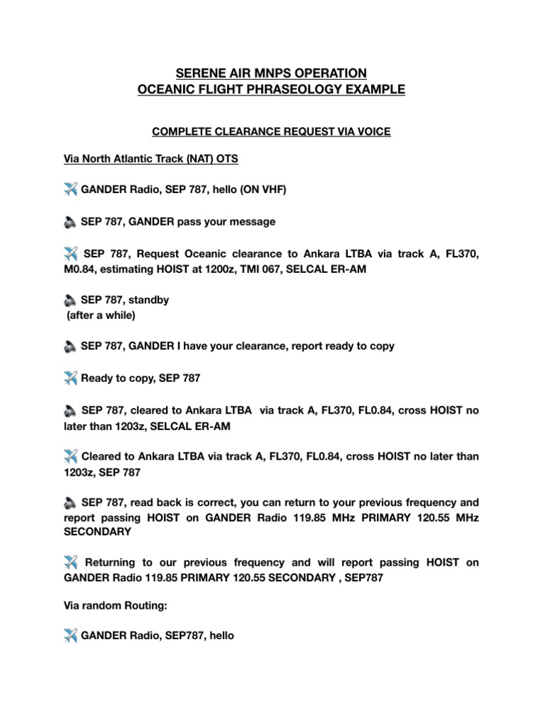 Oceanic Flight Phraseology Guide | PDF | Aviation | Radio