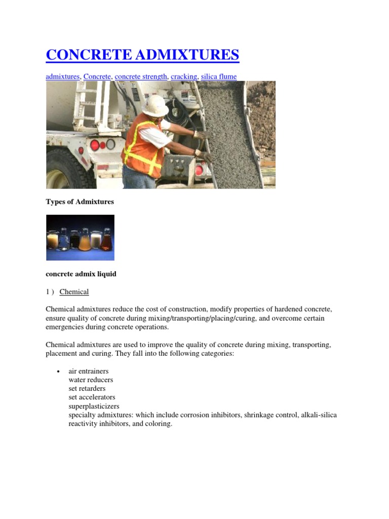 Concrete Admixtures | PDF