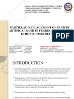 Partillay Replacement of Sand by Artifical Sand in Ferrocement Used in Road Construction