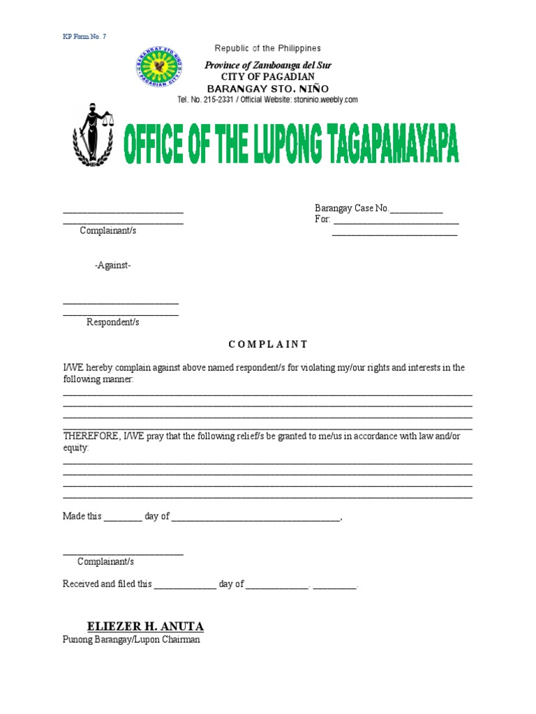 KP Form No. 7 | PDF