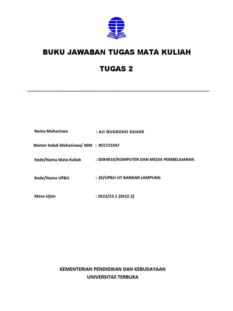 Bjt Tugas 2 Mata Kuliah Komputer Dan Media Pembelajaran Pdf