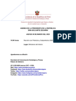 Agenda de La Presidenta de La República Dina Boluarte Zegarra Jueves 30 de Marzo Del 2023