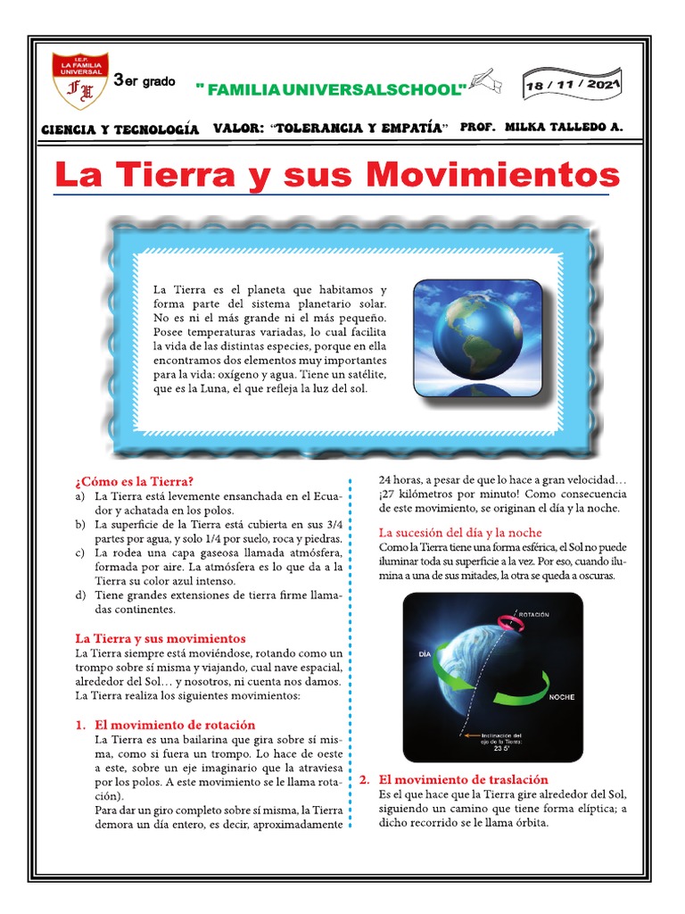 Ciencia y Tecnología - La Tierra y Sus Movimientos | PDF | Ciencias ...