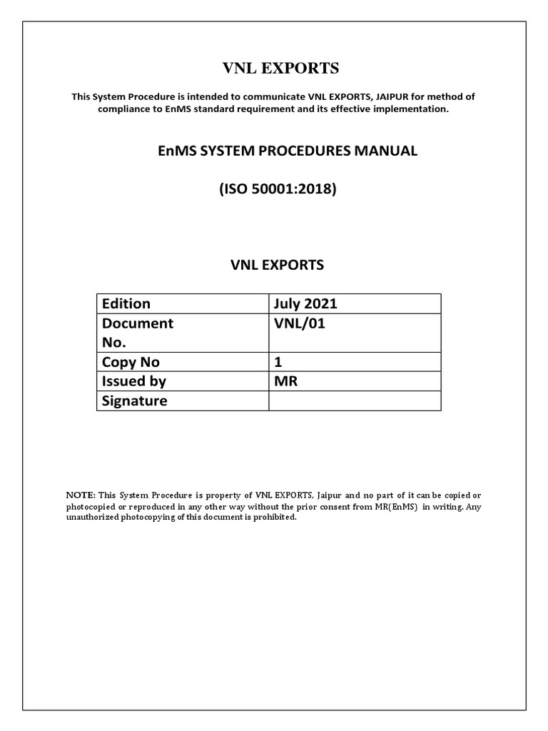 Energy Manual Policy and Procedure PDF
