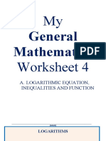 Logarithmic Equations Worksheet