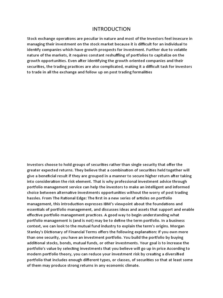 a-study-on-portfolio-management-pdf-investment-fund-investing