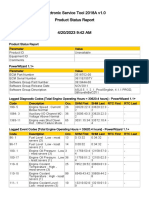 Product Status Report Summary