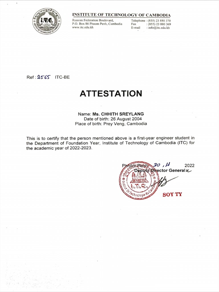 Certificate of Enrollment in University | PDF