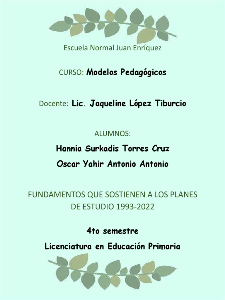Fundamentos del Plan de Estudios 2022 | PDF | Educación primaria ...